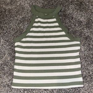 American Eagle green and white striped tank, size XS, barely worn